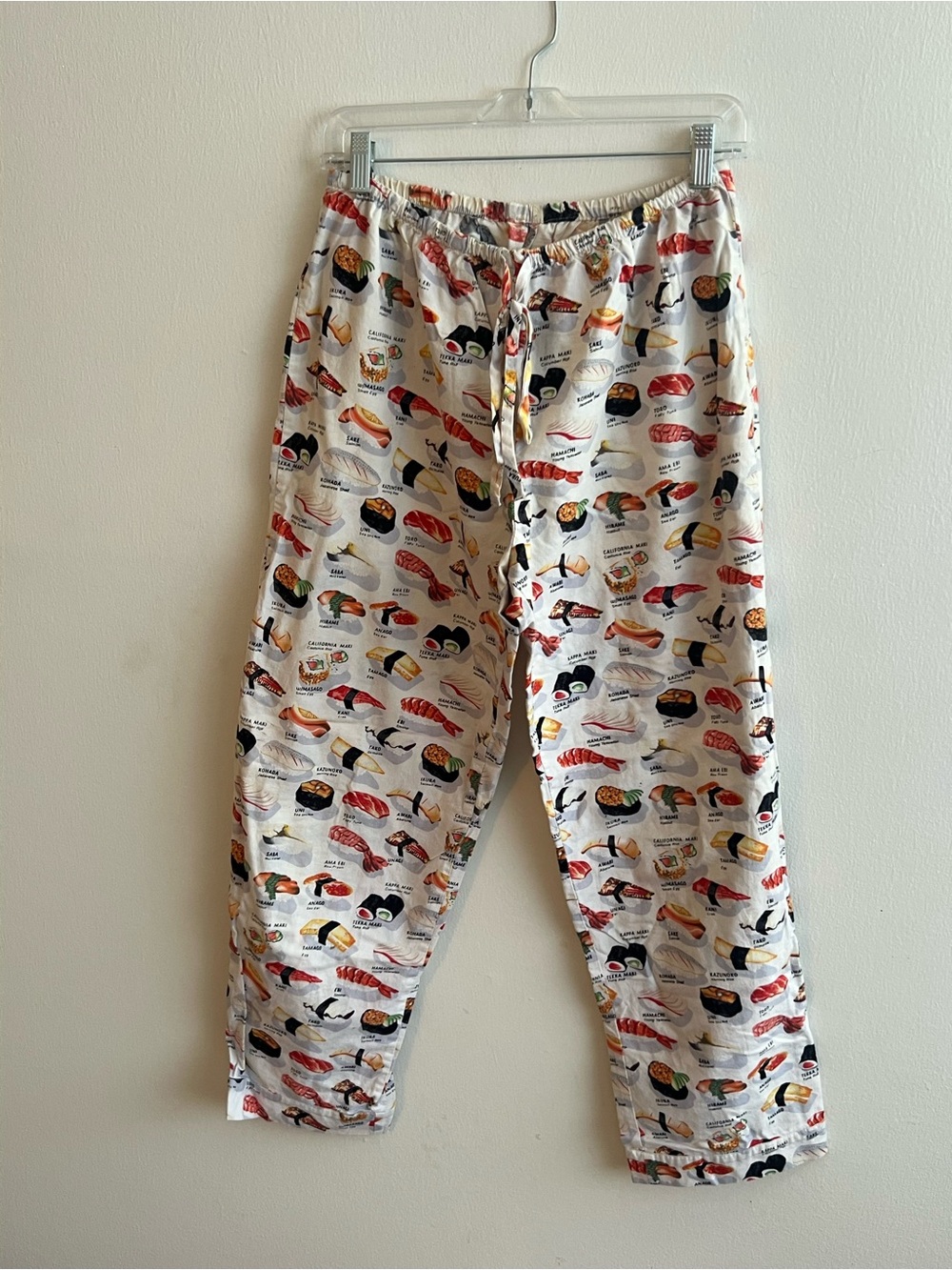 Women’s White Sushi-Print Lounge Pajama Pants